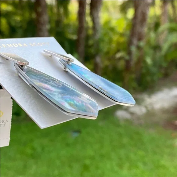 Kendra Scott Adolin Black Mother of Pearl Earrings - Picture 5 of 12